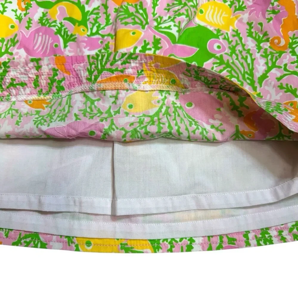 Lilly Pulitzer Halter Dress Girls Size 8 Fish Sea Pink Green Yellow Resort Beach